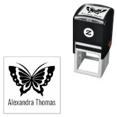 エレガントな大きな蝶の名前のモノグラム セルフインキングスタンプ (インサイチュ)