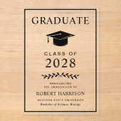 エレガントな大学卒業アナウンス 透明アクリル アクリル招待状 (正面)