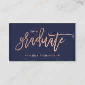 エレガントな大学院の濃紺の写真の挿入物の名刺 コーリングカード (正面)