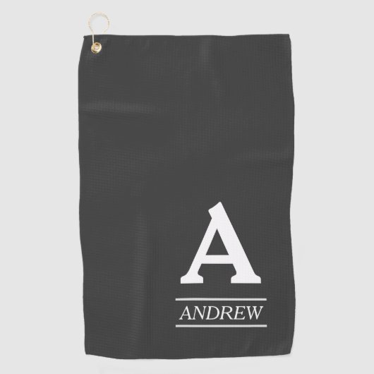 エレガントな大文字および一流の灰色のゴルフタオル ゴルフタオル (正面)