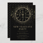 エレガントな大晦日パーティーの招待状 招待状 (正面/裏面)