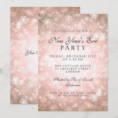 エレガントな大晦日パーティー カッパー ウィンター 招待状 (正面/裏面)