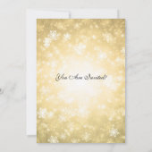 エレガントな大晦日パーティー ゴールド ウィンター 招待状 (裏面)