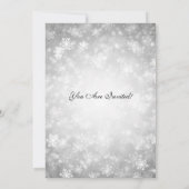 エレガントな大晦日パーティー シルバー ウィンター 招待状 (裏面)