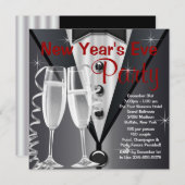 エレガントな大晦日パーティー 招待状 (正面/裏面)