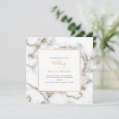 エレガントな大理石とゴールドのエフェクトが施された結婚式の招待状 招待状 (スタンド正面)