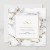 エレガントな大理石とゴールドのエフェクトが施された結婚式の招待状 招待状 (正面)