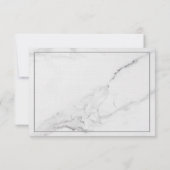 エレガントな大理石と花輪の結婚式返信 招待状 (裏面)