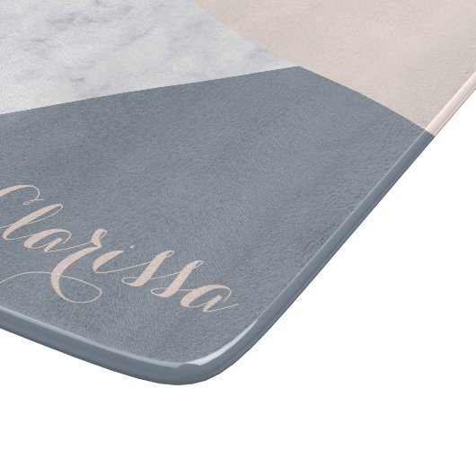 エレガントな大理石のばら色の金ゴールドの灰色ベージュ幾何学的 カッティングボード (角)