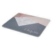 エレガントな大理石のばら色の金ゴールドの灰色ベージュ幾何学的 カッティングボード (角)