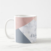 エレガントな大理石のばら色の金ゴールドの灰色ベージュ幾何学的 コーヒーマグカップ (左)