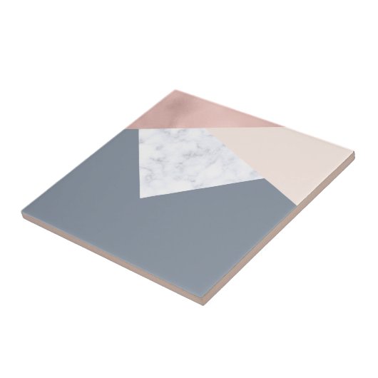 エレガントな大理石のばら色の金ゴールドの灰色ベージュ幾何学的 タイル (側面)