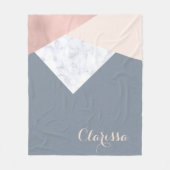 エレガントな大理石のばら色の金ゴールドの灰色ベージュ幾何学的 フリースブランケット (正面)