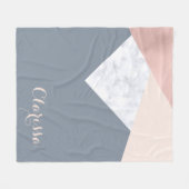 エレガントな大理石のばら色の金ゴールドの灰色ベージュ幾何学的 フリースブランケット (正面(横))