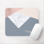 エレガントな大理石のばら色の金ゴールドの灰色ベージュ幾何学的 マウスパッド (マウス)
