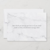 エレガントな大理石のグリーンリーフ お礼 サンキューカード (裏面)