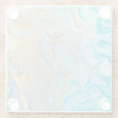 エレガントな大理石のターコイズの金ゴールドの銀、美しいMa ガラスコースター (裏面)