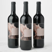 エレガントな大理石のテクスチャ ワインラベル (ボトル)