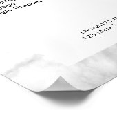 エレガントな大理石の価格リストポスター ポスター (角)