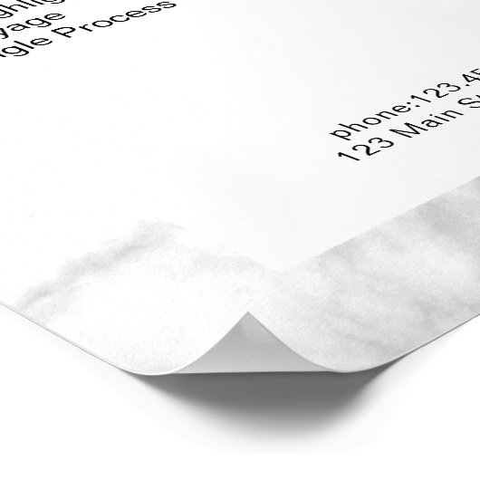 エレガントな大理石の価格リストポスター ポスター (角)