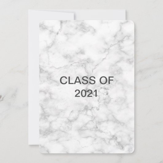 エレガントな大理石の写真 卒業おめでとう 招待状 (裏面)