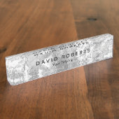 エレガントな大理石の石造りの質のプロフェッショナル デスクネームプレート (側面)