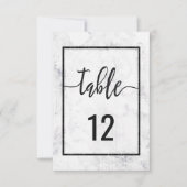 エレガントな大理石の結婚式テーブル番号席次表 招待状 (正面)