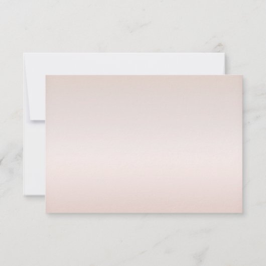 エレガントな大理石の花模様ローズゴールドの結婚式出欠確認カード 招待状 (裏面)