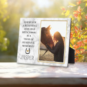 エレガントな大理石の馬の追悼写真&名言プレート フォトプラーク