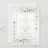 エレガントな大理石　人生の祝祭　葬儀 招待状 (正面)