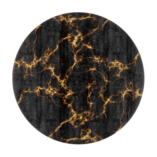 エレガントな大理石style3 -黒い金ゴールド カッティングボード (正面)