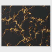 エレガントな大理石style3 -黒い金ゴールド ラッピングペーパー (フラット)