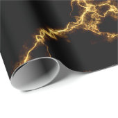 エレガントな大理石style3 -黒い金ゴールド ラッピングペーパー (ロールコーナー)