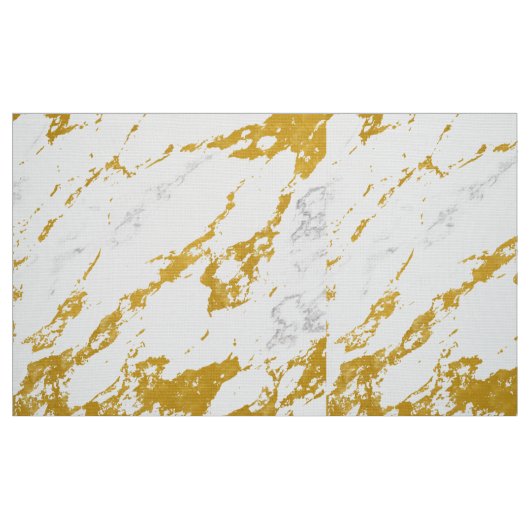 エレガントな大理石style6 -金ゴールドおよび白 ファブリック (ファットクォーター)