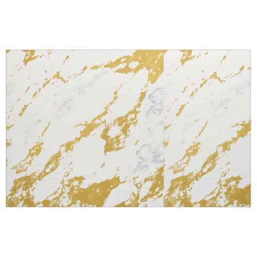 エレガントな大理石style6 -金ゴールドおよび白 ファブリック (ファットクウォーター)