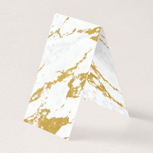 エレガントな大理石style6 -金ゴールドおよび白 名刺 (正面)