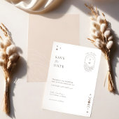 エレガントな天の月と星のモノグラム　保存日 招待状