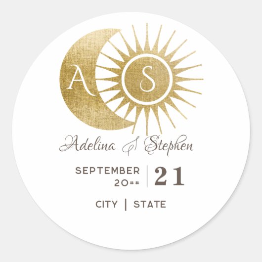 エレガントな天の白金太陽月モノグラムクレスト ラウンドシール (正面)