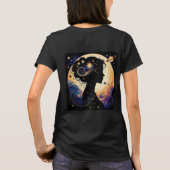 エレガントな天体女性のシルエット Tシャツ (裏面)