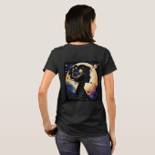 エレガントな天体女性のシルエット Tシャツ (裏面フル)