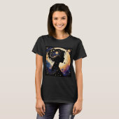 エレガントな天体女性のシルエット Tシャツ (正面フル)