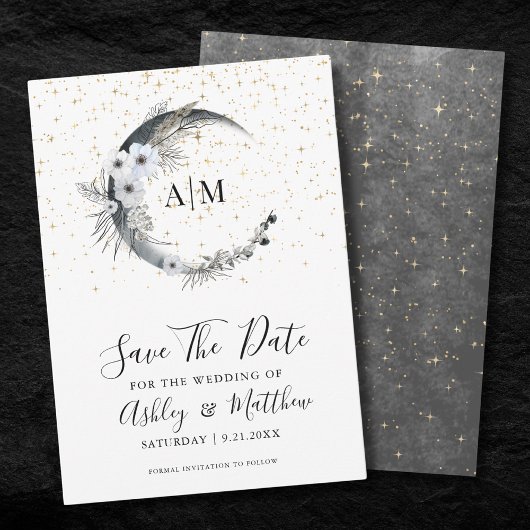 エレガントな天体結婚Save The Date 招待状
