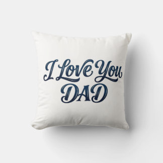エレガントな太字の「I Love You Dad」タイポグラフィテキストと クッション