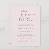 エレガントな女の子のベビーシャワー招待状 招待状 (正面/裏面)