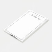 エレガントな女の子のモノグラム署名 ブラック＆ホワイト ポストイット (アングル)