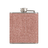 エレガントな女の子のローズゴールドグリッター輝きモノグラム フラスク (裏面)