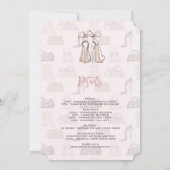 エレガントな女の子のローズゴールドバチェロレッテウィークエンド 招待状 (裏面)