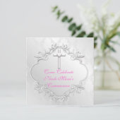 エレガントな女の子の聖体拝領招待状 招待状 (スタンド正面)