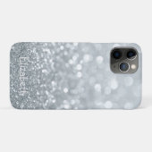 エレガントな女の子らしいシルバーグリッターのボケ - 名入れ Case-Mate iPhoneケース (裏面(横))