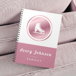 エレガントな女子たちのフィギュアスケート テーマ 冬のスポーツ ピンク ノートブック